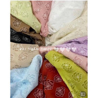vải tơ crep bông hồng cha…nel