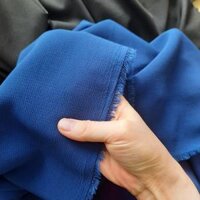 Vải trượt mặt vân màu xanh coban - May sét bộ vest ống đứng, váy, set áo + chân váy...