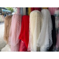 Vải voan lưới, vải ren hoa nổi 3D váy áo, váy đầm cao cấp khổ 1.5m