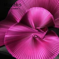 Vải xếp ly kim loại MUVAKO, Vải Organ lớn rộng 150cm, Vải Polyester thiết kế thời trang Nền họa tiết rộng