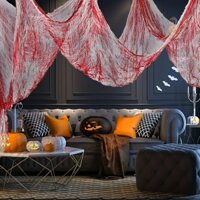 Vải xô cuốn treo trang trí Halloween chủ đề máu Bloody Mary, xác ướp lễ hội hóa trang