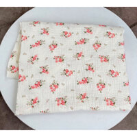 vải xô muslin 2 lớp cao cấp hoa đào đỏ mềm mại thấm hút siêu đỉnh may váy,đồ bộ,khăn mặt cho bé