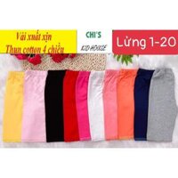 VẢI XUẤT DƯ ĐẸP QUẦN LEGGING TRƠN LỬNG THUN COTTON 4 CHIỀU CHO BÉ GÁI 21-41kg - ĐEN XANH ĐEN - 13 26-27kg