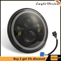 Vakind Đèn Pha led drl hi / lo 7 inch Mắt Thiên Thần Màu Hổ Phách Cho Xe Hơi / Xe Máy