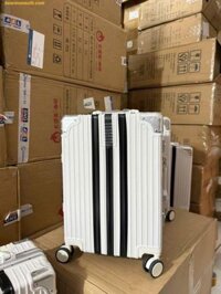 Vali Adidas Màu Trắng Ba Sọc Đen Size 22 Xách Tay Cabin