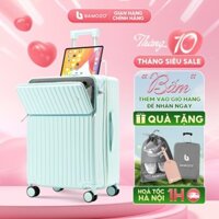Vali Bamozo 8809 Size 20/24 Bo Góc Kim Loại, Chống Va Đập, Chất Liệu PC + ABS Chịu Lực 120kg, Bảo Hành 5 Năm