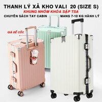 VALI CAO CẤP SIZE 20 ( XÁCH TAY CABIN) - KHUNG NHÔM KHÓA SẬP TSA , Có móc treo đồ - Mẫu mã đa dạng,mang theo 7-10 kg