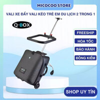Vali Cho Bé Có Ghế Ngồi Qbox, vali xe đẩy cho bé có khóa Hải Quan, Valy kéo du lịch kèm ghế ngồi an toàn, giúp mẹ đỡ mỏi