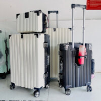 VALI + CỐP MINI ( VALI KHUNG NHÔM KHOÁ SẬP CÓ KHAY NƯỚC SIZE 20/24 JIRM TRAVEL )