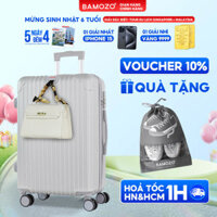 Vali du lịch BAMOZO 8801 MÀU BẠC size 2024, vali kéo nhựa được bảo hành 5 năm. - Bạc cao cấp - size 24