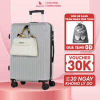 Vali du lịch BAMOZO 8801 MÀU BẠC size 2024, vali kéo nhựa được bảo hành 5 năm. - Bạc thường  - size 20