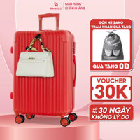 Vali du lịch BAMOZO cao cấp 8801 vali kéo nhựa được bảo hành 5 năm - Đỏ - Size 20 &amp; Size 24