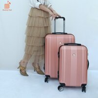 Vali du lịch Bunny 1108 Màu hồng - kéo, nhựa, cao cấp, chống trầy xước, chống va đập