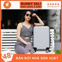 Vali du lịch Bunny 1208, màu Bạc - kéo, nhựa, cao cấp, chống xước, chống vỡ size 20, size 24