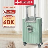 Vali du lịch CHARLESX vali kéo Cao Cấp Size20/24inch,Bảo hành 5 năm