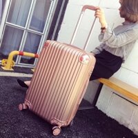 Vali du lịch khoá kéo màu hồng sz 20