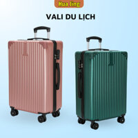 Vali du lịch khung nhôm size 20/22/24/26 chất liệu nhựa ABS, vali kéo khóa sập, chống va đập an toàn tiện lợi [Hỏa tốc]