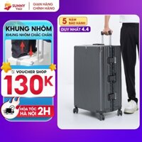 Vali du lịch khung nhôm SUNNY LUMI-LM01 vali kéo size 20/24, xách tay/kí gửi khóa hải quan TSA
