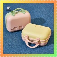 Vali du lịch mini hoạ tiết cây kem tan chảy, ABS Cao Cấp, màu sắc thời trang, đựng mỹ phẩm/ vật dụng nhỏ