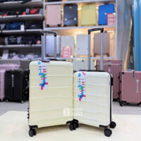 Vali Du Lịch Nhựa Bóng Gợn Sóng ABS + PC Thiết Kế Hiện Đại 2105 Màu Trắng BH Trọn Đời Phụ Kiện