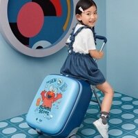 Vali Du Lịch NinetyGo Elmo sesame, Cho Bé Kiêm Xe Ngồi Tháo Rời Biến Thành Xe Đẩy,Được Lên Máy Bay