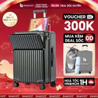 Vali du lịch size 20, size 24, Vali kéo BAMOZO 8806/8809 nhựa dẻo, có ngăn đựng laptop chống va đập BẢO HÀNH 5 NĂM