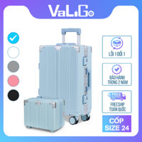 Vali Du Lịch Size 24 Và Cốp Mini, Vali Kéo, Vali Xách Tay Cùng Cốp Mini Tiện Lợi Phù Hợp Đi Du Lịch ( VG01-24+ Cốp)