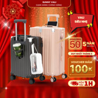 Vali du lịch SUNNY-SV15 size 20/24 chất liệu nhựa ABS+PC bo 4 góc kim loại chống vỡ bảo hành 5 năm