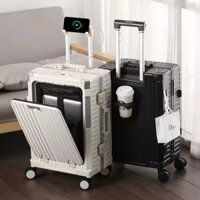 Vali du lịch vali doanh nhân Vali kéo size 20 có ngăn laptop chuyên dụng kèm khay cốc Meidecor 23-16