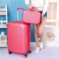 Vali du lịch vali kéo Cao Cấp Size20/24inch Nhựa ABS & PC dáng bo góc kim loại chống va đập