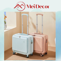 Vali du lịch Vali xách tay 18 inch Vali kéo dáng vuông chất liệu nhựa ABS chống trầy xước Mei Decor 23-02
