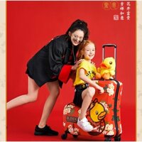 Vali Du lịch Vịt kéo B.duck Trung Hoa kiêm xe ngồi cho bé Vali 20 inch 24 inch xe đẩy cho bé tiệnSẵn