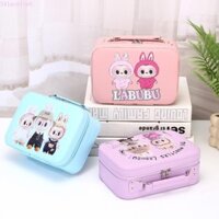 Vali đựng mỹ phẩm LAVELVET Labubububu, Túi trang điểm cầm tay bằng gương dung tích lớn, Hộp rắn chống nước di động có khóa hoạt hình PU Hộp đựng mỹ phẩm du lịch