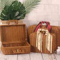 Vali giả mây, vali đựng đồ retro - Hộp quà tặng cổ điển, hộp đựng quà tặng, hộp mây, hộp quà giáng sinh