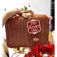 Vali giả mây, vali đựng đồ retro, hộp đựng quà tặng, hộp mây, hộp mây cưới, hộp quà giáng sinh