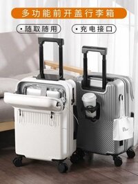 Vali hành lý nữ có nắp mở phía trước Hộp đựng xe đẩy học sinh đa năng Bao da nội trú 20 inch Vali sạc 26 cho nam mua vali du lịch giá vali kéo lock&lock