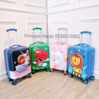 Vali Kéo Cho Bé Teddy Bear Họa Tiết Hình Thú Xinh Xắn Cho Bé Trai, Bé Gái Đi Du Lịch