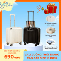Vali Kéo Dáng Vuông Aloha Size 18 Inch Vali Xách Tay Cao Cấp Thời Trang Siêu Gọn Nhẹ Chống Va Đập