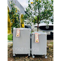 VALI KÉO DU LỊCH BỌC GÓC vân sọc dọc có khuy móc Size 20-24 CAO CẤP hàng chính hãng chống nước, va đập, trầy xước