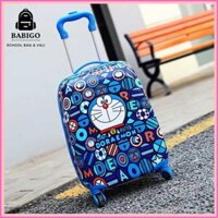 Vali kéo du lịch cho bé gái 18 inch CHÍNH HÃNG BABIGO hình kitty, elsa hồng xanh , doremon, công chúa
