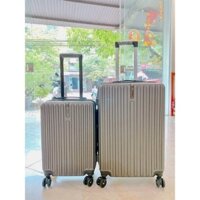Vali kéo du lịch gân ngang sọc dọc khuy xách tay bọc góc cao cấp hàng nội địa nhựa ABS PP siêu bền rẻ đẹp thời trang