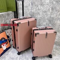 Vali kéo du lịch HÀNG QUẢNG CHÂU cao cấp Thời trang Bọc góc vân dọc Nhựa ABS/Pc chống va đập có khuy móc đồ