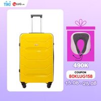 Vali kéo du lịch LUG thương hiệu Aber Chain siêu nhẹ EC01 Nhựa PP chống bể vỡ - 28inch - Yellow
