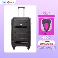 Vali kéo du lịch LUG thương hiệu Aber Chain siêu nhẹ EC01 Nhựa PP chống bể vỡ - 28inch - Black