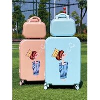 Vali kéo du lịch nhập khẩu Quảng châu cao cấp ,vali nhựa dẻo hoạt hình , Size 20+24 inch kèm cốp có khoá mật mã an toàn