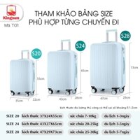 VALI KÉO DU LỊCH NHỰA SIZE 20-24