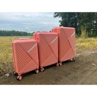 Vali kéo du lịch size 20/24/28 inch màu hồng, nhựa PP chống bể vỡ, chống rạch móc, chống xước