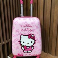 Vali Kéo Hello Kitty Đơn Màu Hồng Dễ Thương size 18