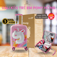 Vali kéo MCN Kỳ lân hồng cho Bé Gái du lịch Beddy xách tay máy bay - Nhựa chống bể vỡ  Khóa TSA cố định bánh xe xoay 360