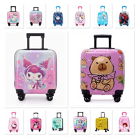 Vali kéo trẻ em in hình hoạt hình đáng yêu: vali capybara, kunromi, cinamol, khủng long dino, nàng tiên cá